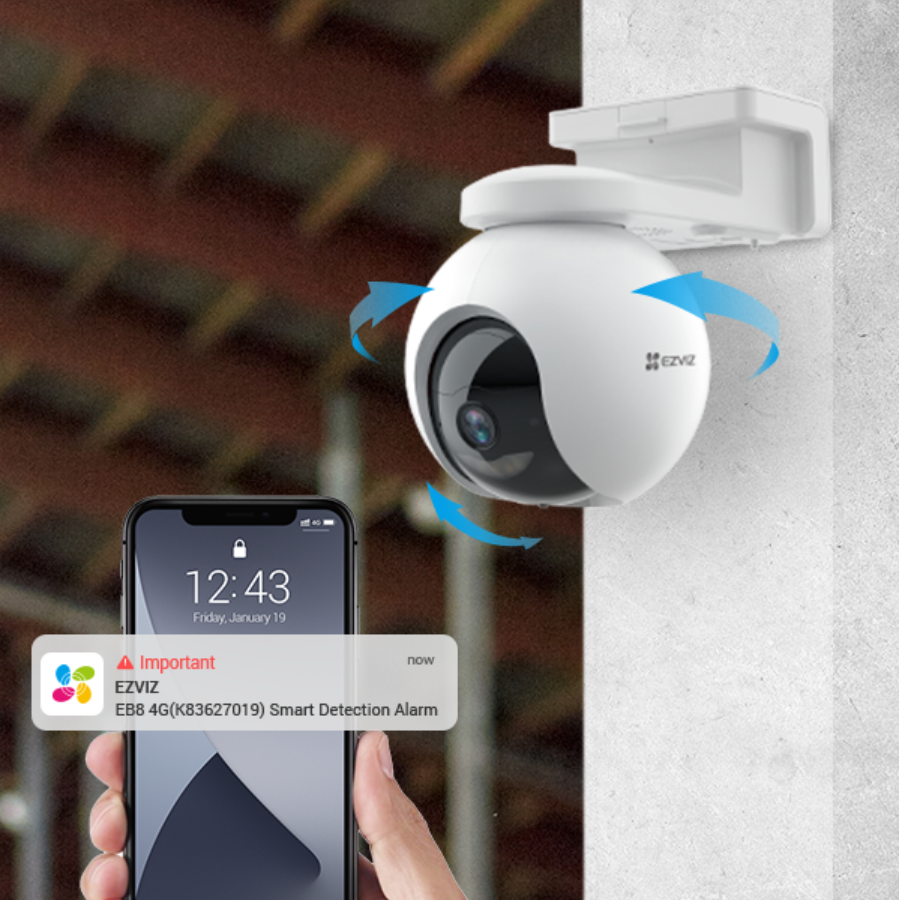 Ezviz EB8 2K Battery-Powered PT 4G Security Camera incl Solar Panel