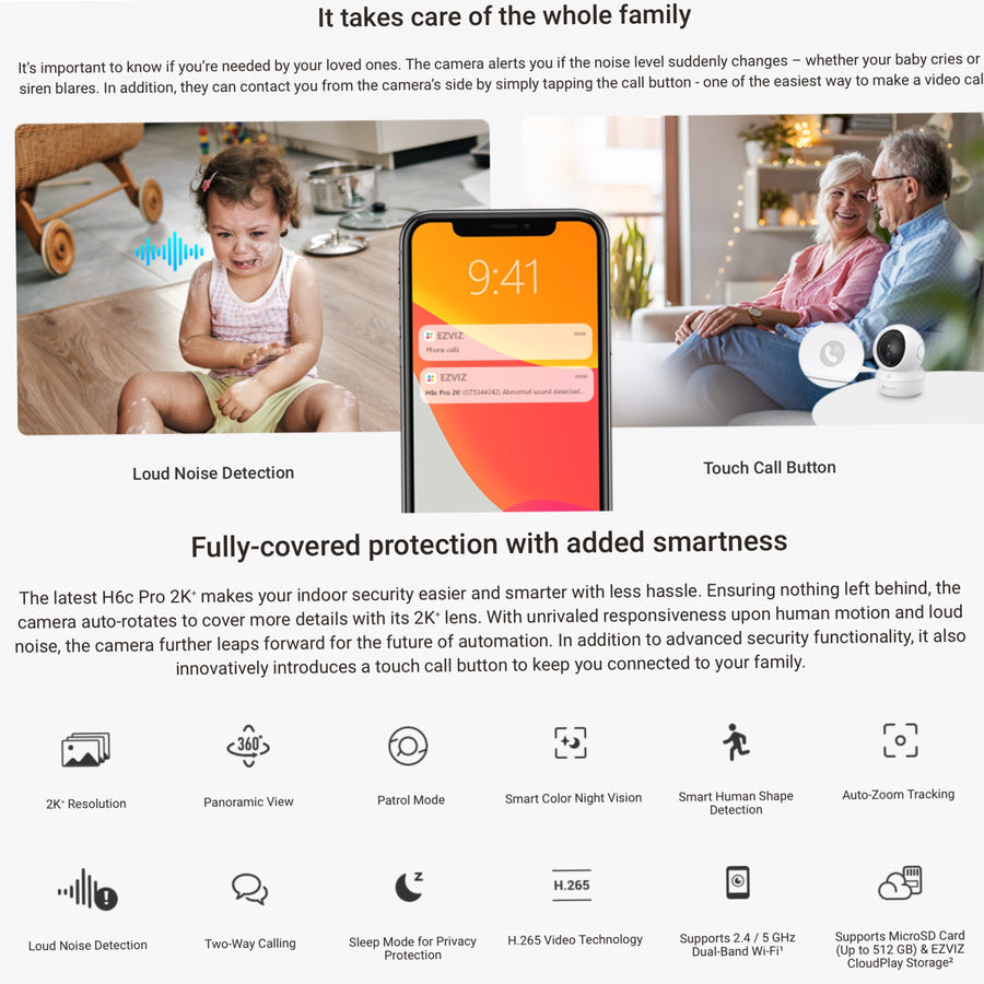 Ezviz H6c Pro 2K 3MP - Smart AI