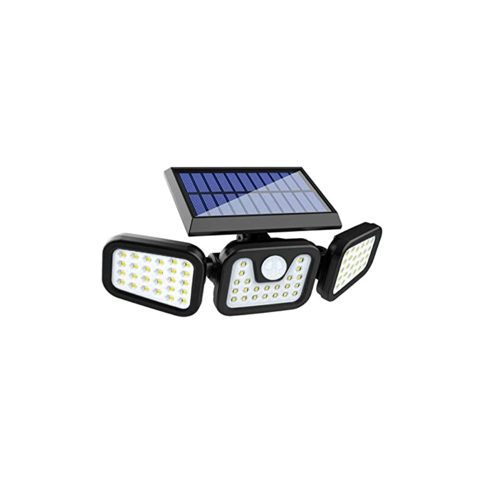 Triple Head Solar Rechargeable Outdoor Motion Sensor Wall Light