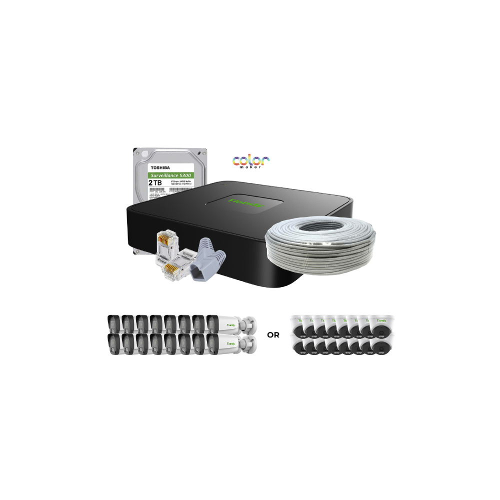 Tiandy AK Series Color Maker 16 Channel IP Cctv Kit