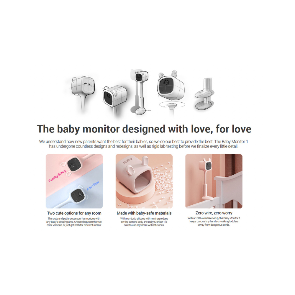 Ezviz BM1 Battery-Powered Baby Monitor (Pink)