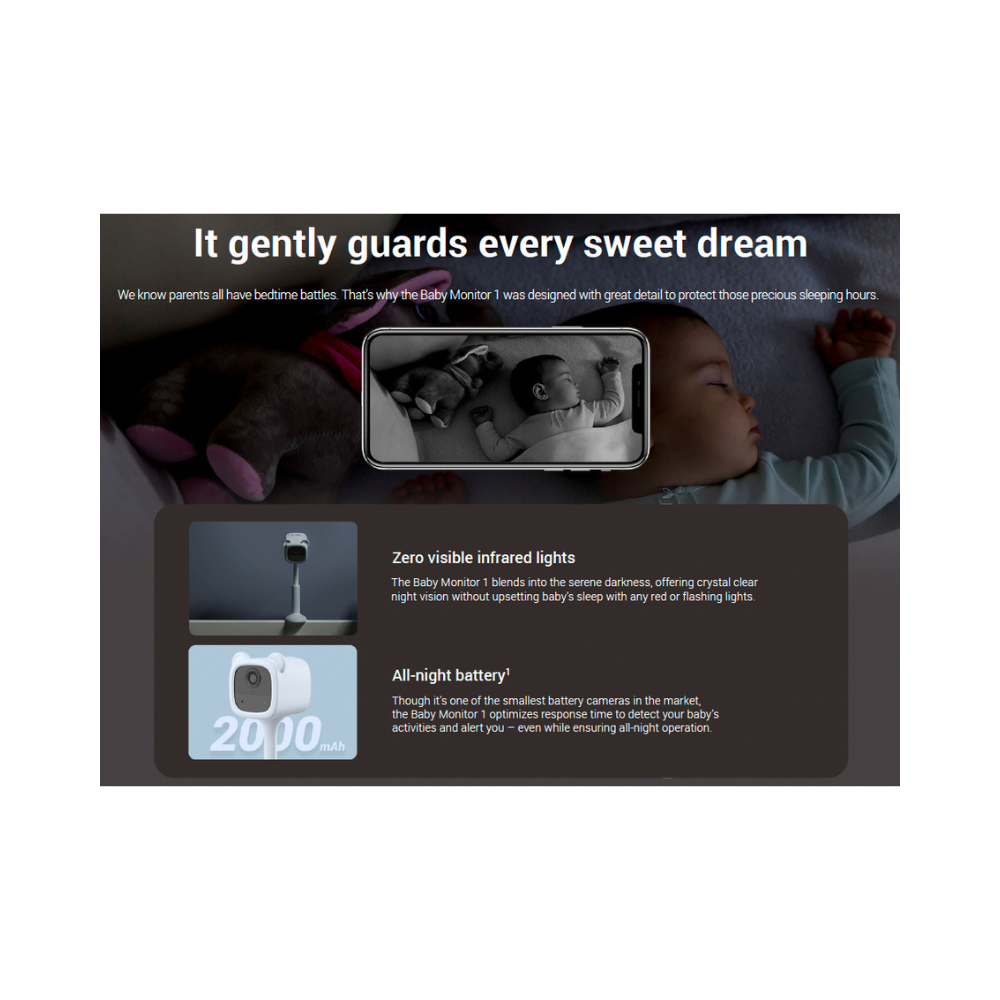 Ezviz BM1 Battery-Powered Baby Monitor (Pink)
