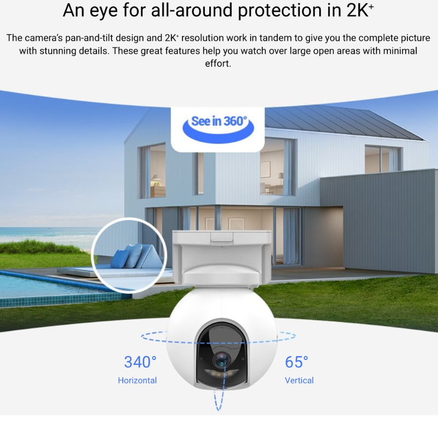 EZVIZ HB8 2K+ Wireless Battery Powered Pan & Tilt WiFi Security Camera Kit