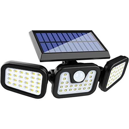 Triple Head Solar Rechargeable Outdoor Motion Sensor Wall Light