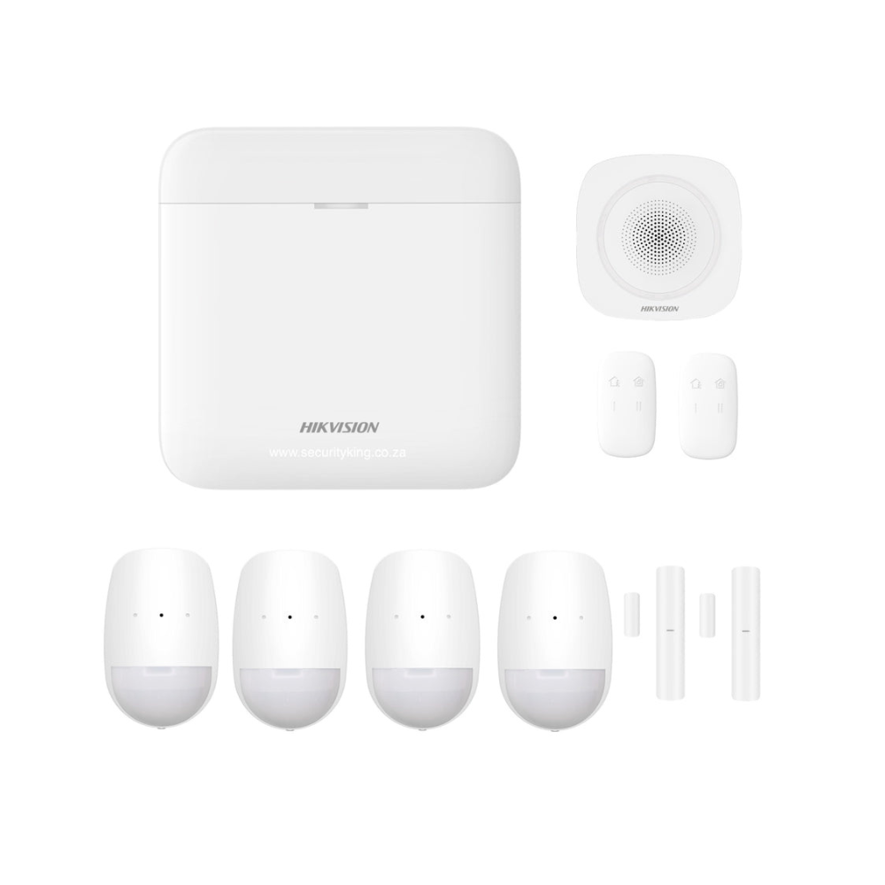 Hikvision AX PRO 64 Zone Indoor Alarm Starter Kit – 4 Passives & 2 Door Contacts