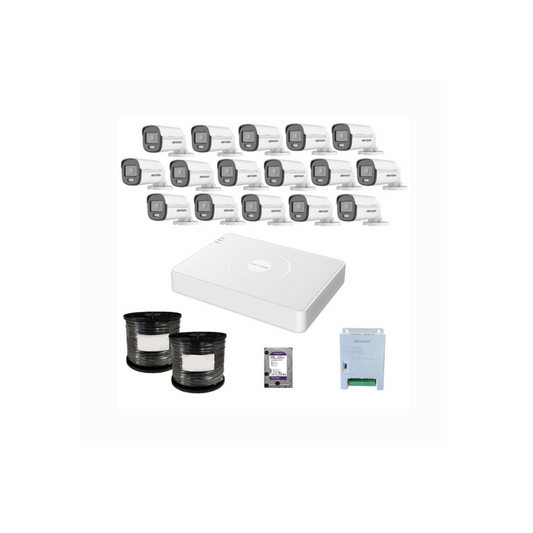 Hikvision 16 Channel 1080p ColorVu Smart Hybrid Complete Kit