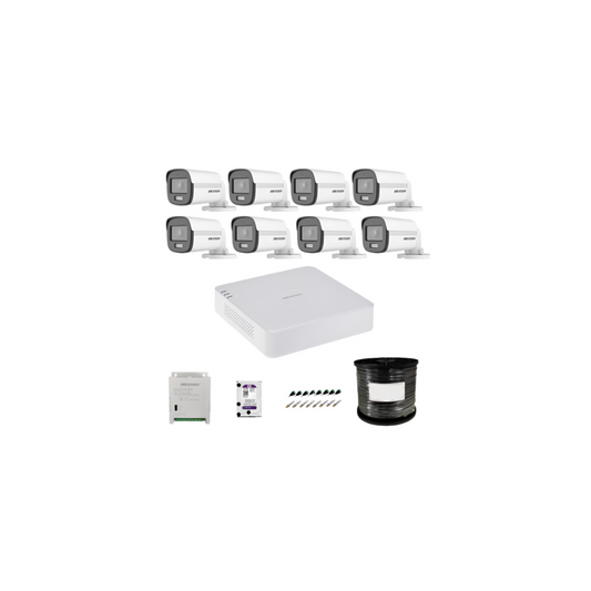 Hikvision 8 Channel 1080p ColorVu Smart Hybrid Audio Complete Kit