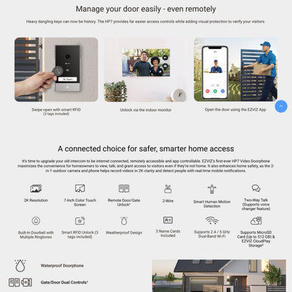 EZVIZ HP7 2K Smart Home Video Doorphone