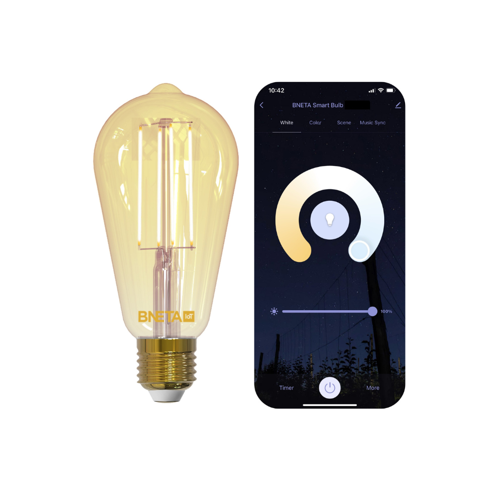 BNETA IoT Smart WiFi LED Filament Bulb – ST64-FW