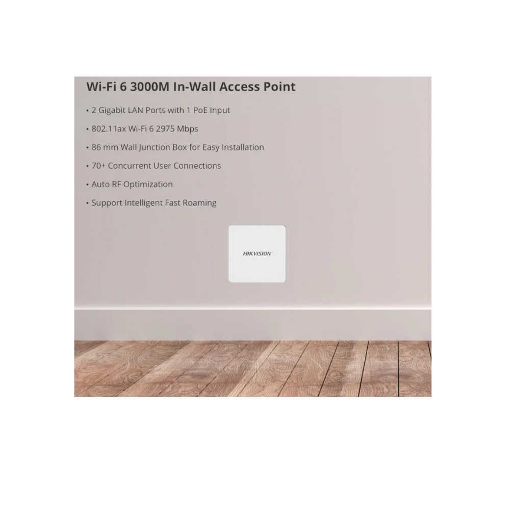 Hikvision Wi-Fi 6 3000M In-Wall Access Point