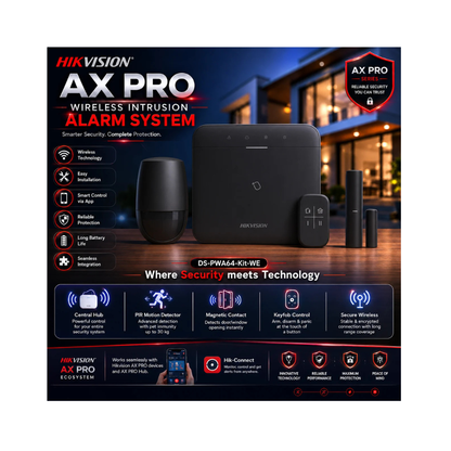 Hikvision AX PRO 64 Zone Wireless Control Panel Kit - Black Series