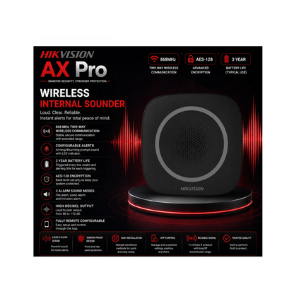 Hikvision AX PRO Black 64 Zone Indoor Alarm Starter Kit – Four Passives